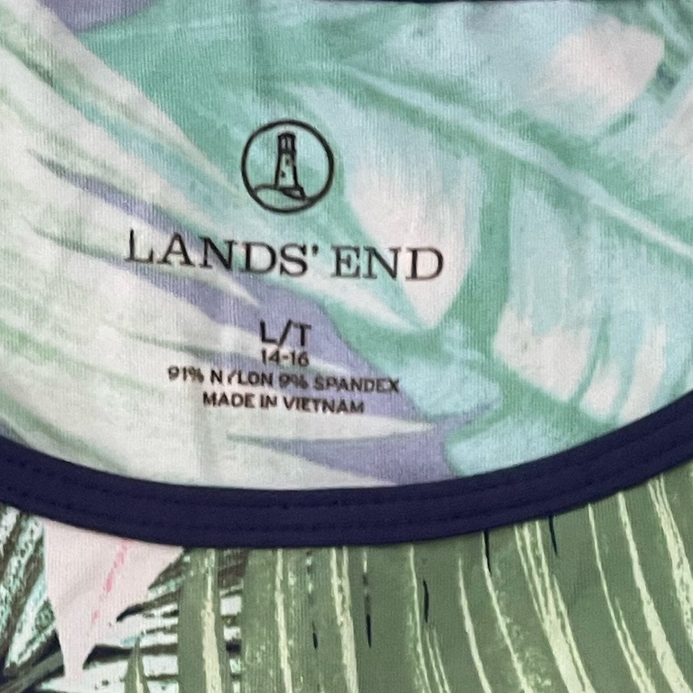 Land’s End Regular Rash Guard Crew Swim Shirt UPF Cover Up long sleeve Large - Picture 7 of 7